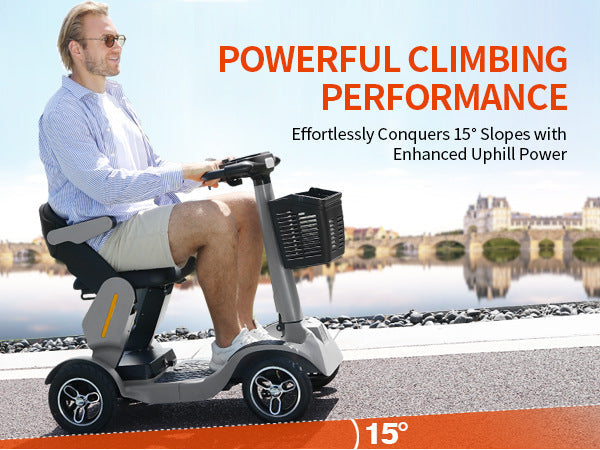 Mass production of new elderly mobility scooters, four-wheel electric anti-drop scooters for the elderly, overseas warehouse, ROVORON, REYWMER, Paiseec