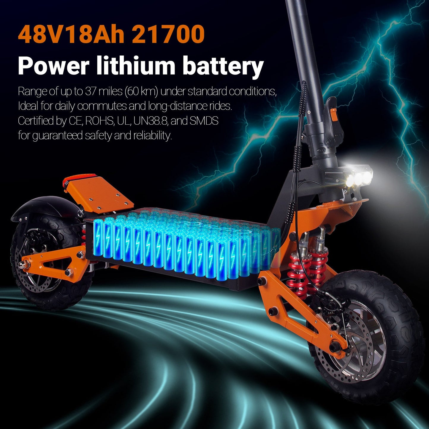 11-inch off-road electric scooter 48V1200W single drive, one-piece consignment from overseas warehouses in Europe, the United States and the United Kingdom