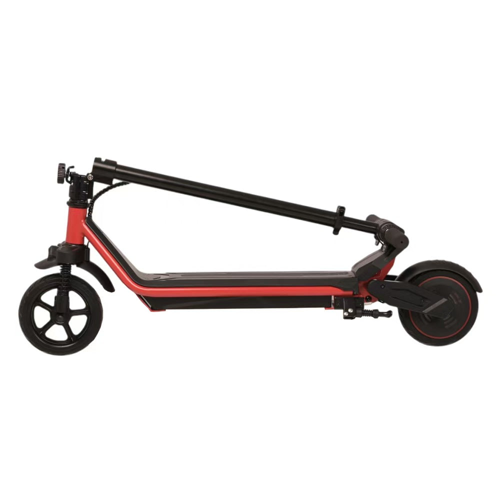 The new 6.5-inch LED screen 150W children's electric scooter has adjustable and foldable standing poles and 24V 150W front and rear shock absorbers
