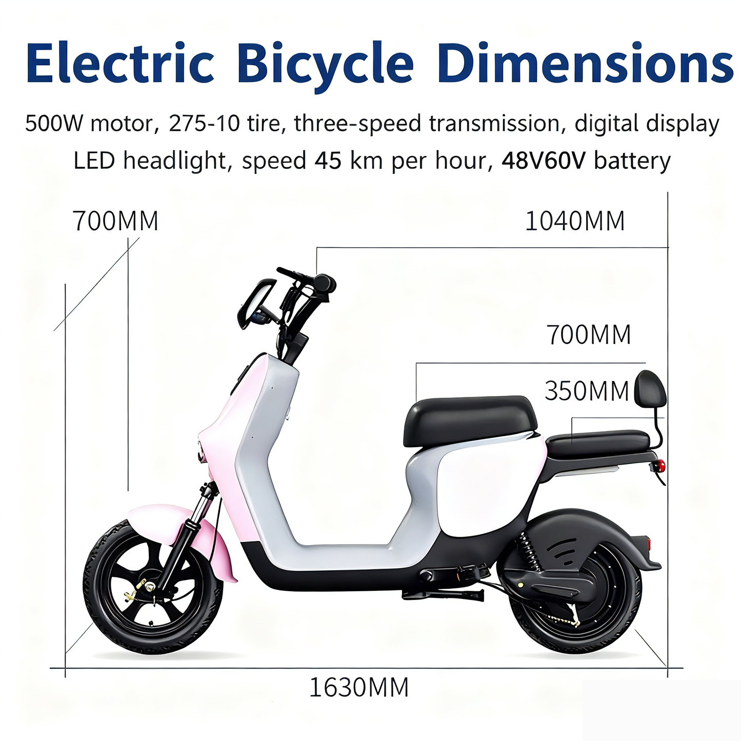 600W 48V20A new electric tricycle, a small household electric bike for women, a walking bike for children, and an elderly assistance bike