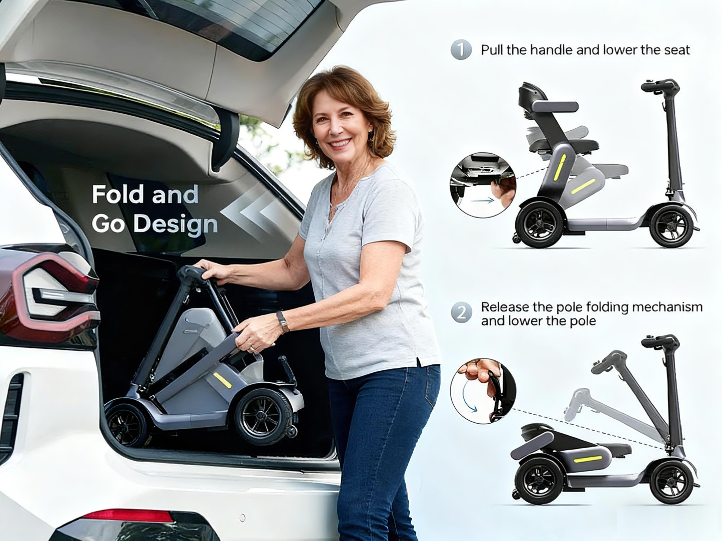 Safe, low-speed, stable, new energy, commuter vehicle/electric vehicle/leisure vehicle, easy to park vankehui,Folding Paiseec two-in-one electric wheelchair W1 S3, Paiseec d3, Paiseec two-in-one electric wheelchair W1