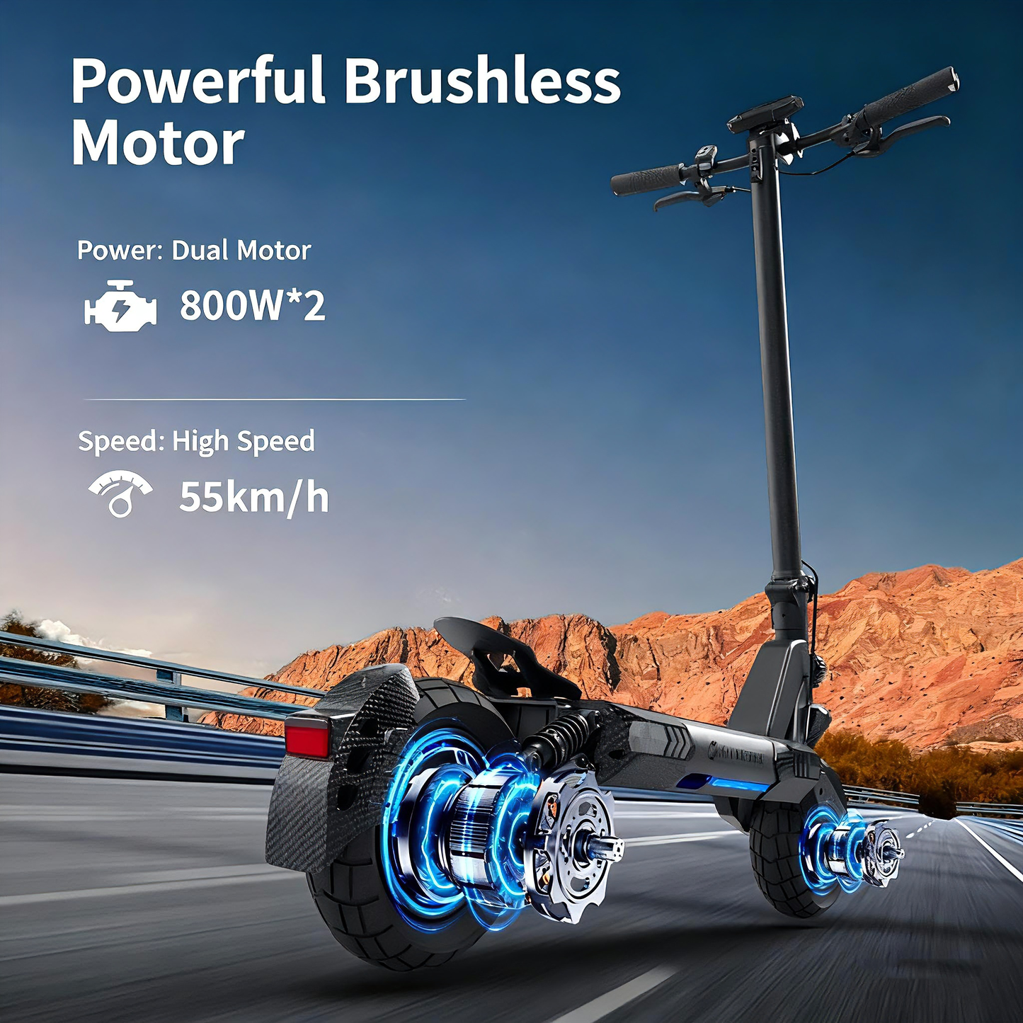 20AH Customized two-wheel adult folding off-road electric scooters for off-road dual-drive high-power electric scooters from the factory