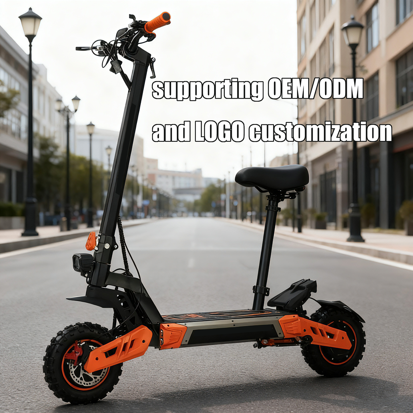 Supports OEM/ODM and LOGO customization, single-drive 48V 15AH lithium battery folding scooters, and two-wheel flatbed scooters
