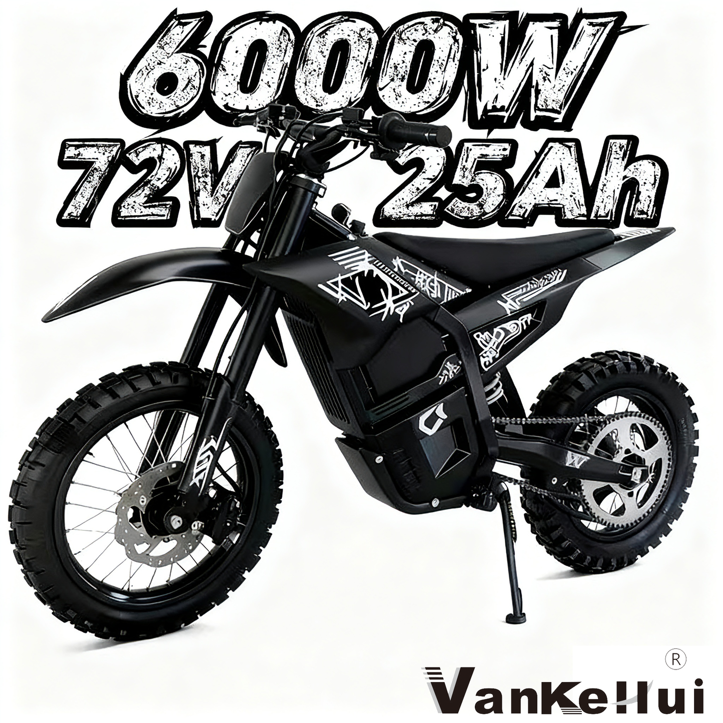 VankeHui，two-wheel electric motorcycles, 60V 2500W 27AH，Electric mobility scooter, unisex electric vehicle, long range, front and rear oil disc brakes