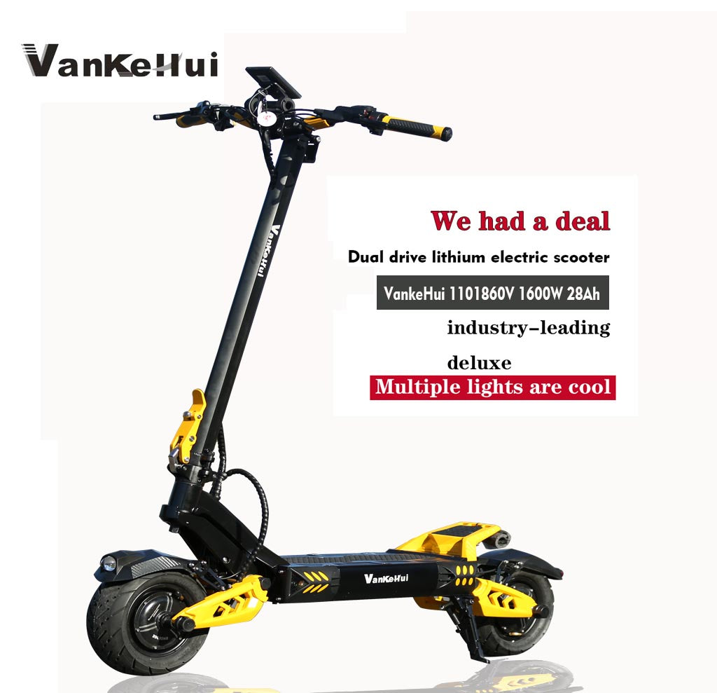 Dual drive 48V 21AH Two-wheel lithium battery off-road dual-drive high-power electric scooter factory customization two-wheel adult folding off-road electric scooter