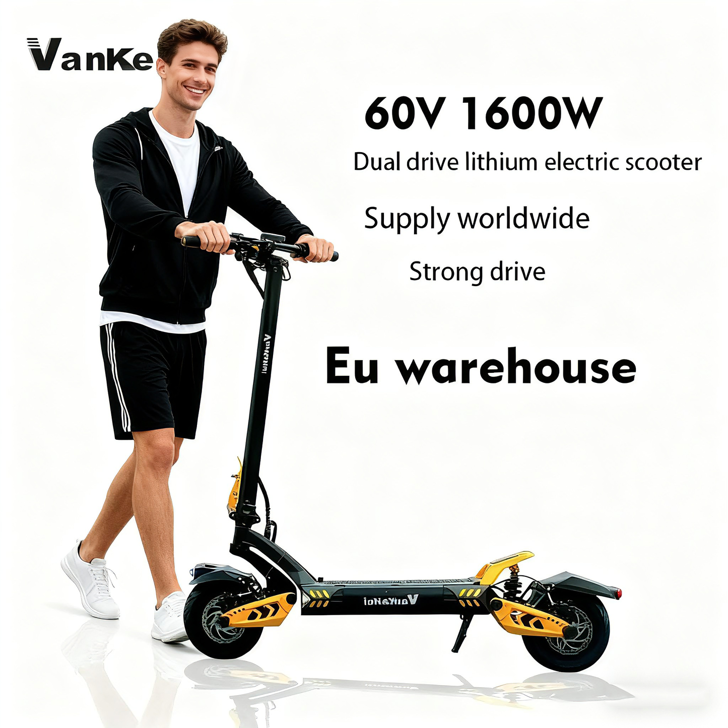 Dual drive 48V 21AH Two-wheel lithium battery off-road dual-drive high-power electric scooter factory customization two-wheel adult folding off-road electric scooter