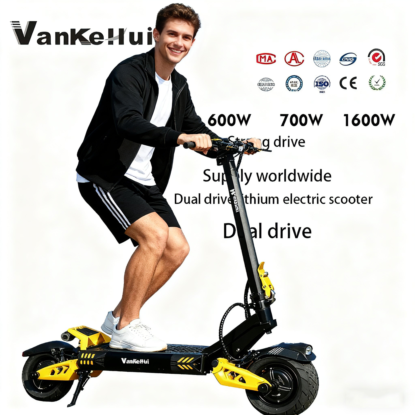 Dual drive 48V 21AH Two-wheel lithium battery off-road dual-drive high-power electric scooter factory customization two-wheel adult folding off-road electric scooter