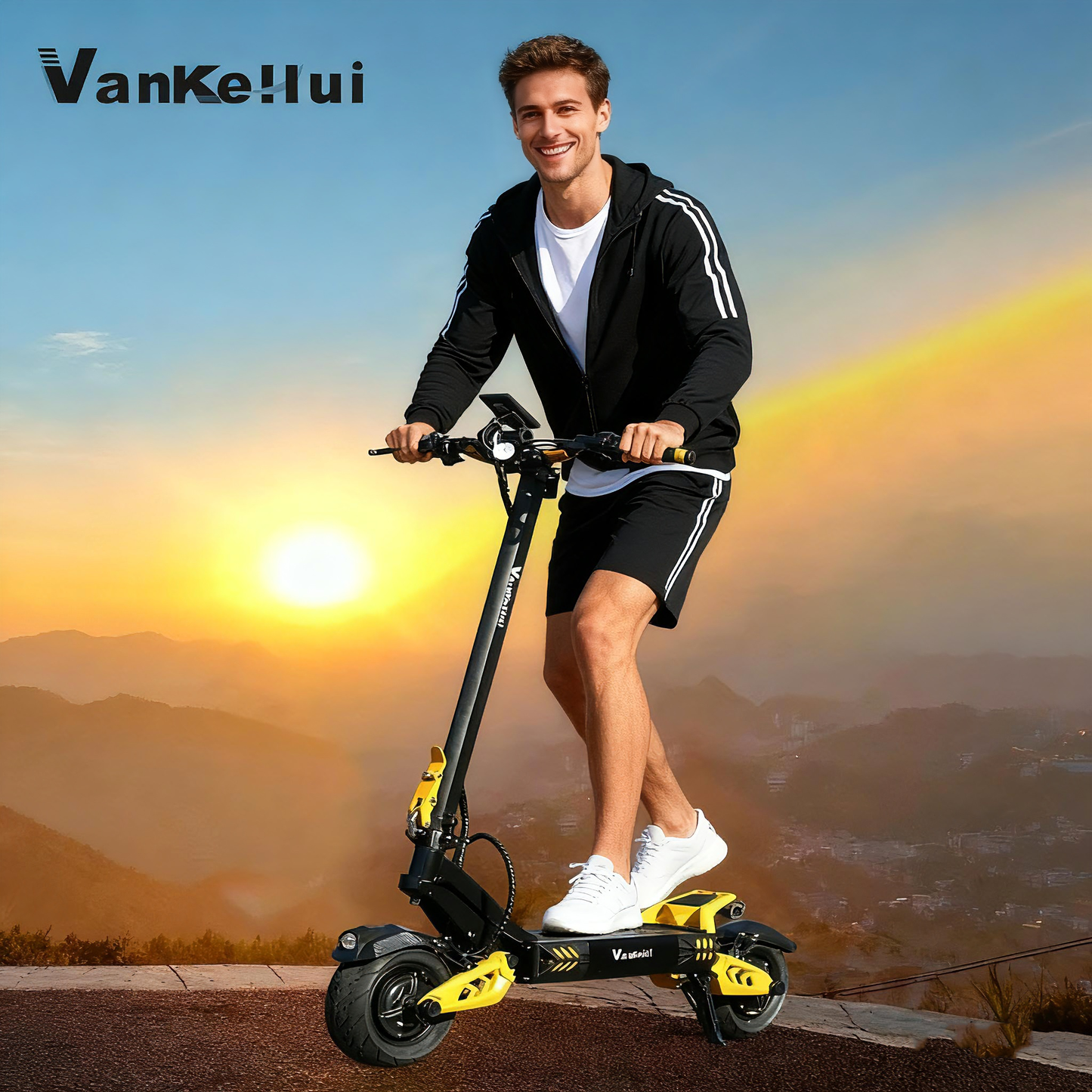 Supports OEM/ODM, LOGO customization, dual-drive folding lithium battery two-wheeled flatbed truck VankeHui